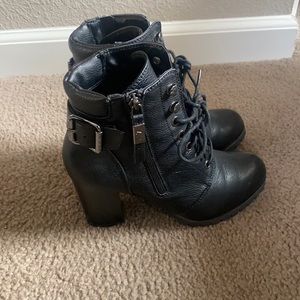 Vera Wang black lace booties